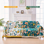 Boho Throw Blanket, 100% Cotton Soft Luxury Throw Rustic Quilt, Floral Printed Farmhouse Decor Bed Summer Blankets, All Season Rustic Reversible Bohemian Throw for Bed - Lemon