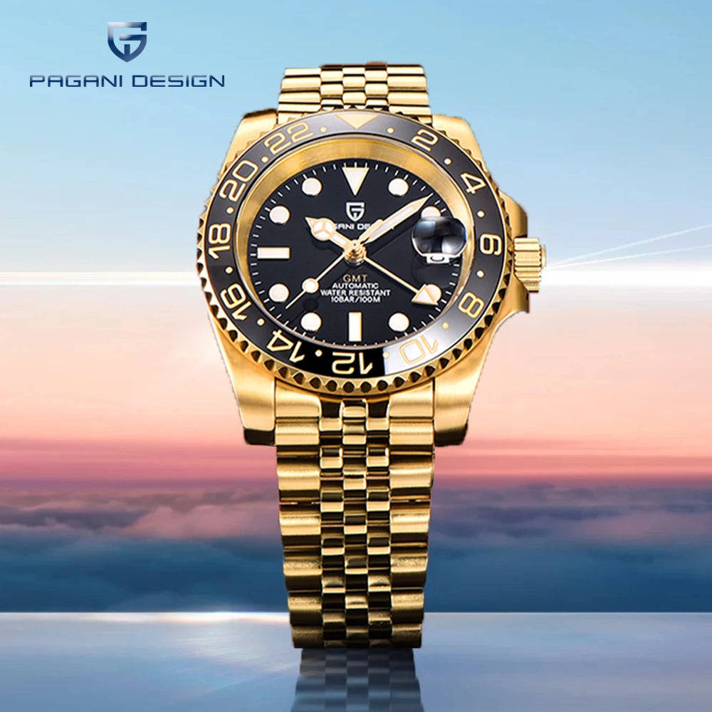 2026 PAGANI DESIGN New PD-1662 V5 Men Mechanical Watches Luxury Ceramic Bezel Automatic Watch 100M Waterproof GMT Watch for Men