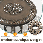 Rustproof Cast Aluminum Outdoor Bistro Set 3-Piece Patio Furniture with Swivel Chairs And round Table for Garden