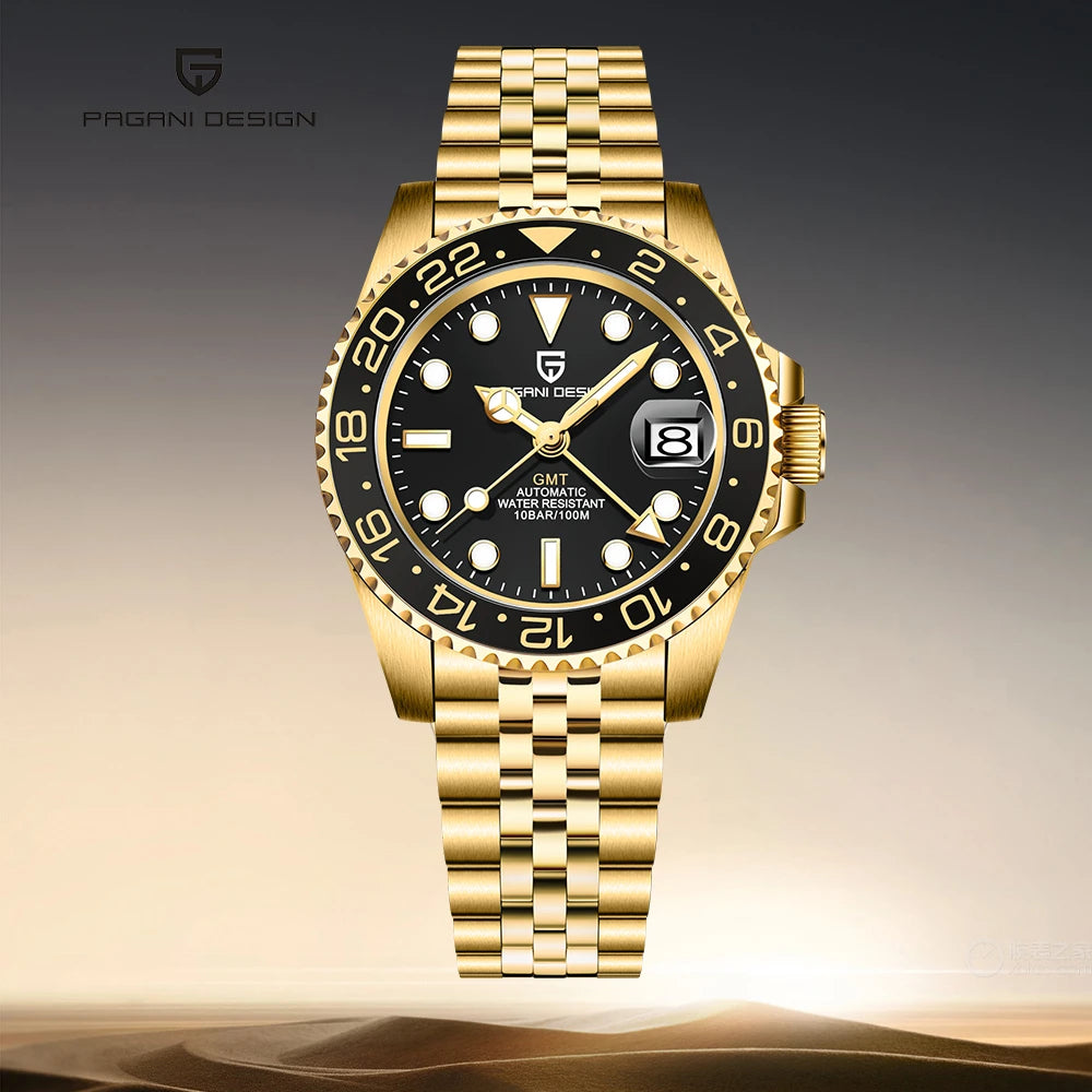 2026 PAGANI DESIGN New PD-1662 V5 Men Mechanical Watches Luxury Ceramic Bezel Automatic Watch 100M Waterproof GMT Watch for Men