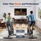 Merach Magnetic Exercise Bike No Plug Needed Low Noise Stationary with Comfortable Seat Cushion Spinning Bike 330 lb Weight Capacity Exclusive App Tablet Mount and Fitness Courses for Home Indoor for Weight Loss Gym Cardio