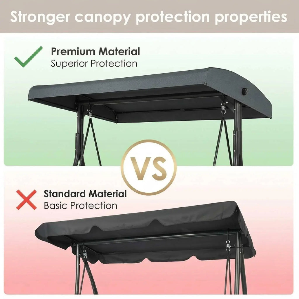 3-Seat Patio Swing,with Adjustable Canopy Backrest,Outdoor Porch Swing Chair for Adults,Outside Porch Converting Bed,Thickened Removable Cushions,Up to 750LBSfor Porch,Backyard,Courtyard,Garden,Patio,Balcony,Poolside