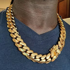 A Heavy Chain Necklace, Street Gang Cuban Style, Men'S 14K Gold Plated-Plated Necklace, 14Mm Wide And Thick, Trendy Hip-Hop Necklace, Perfect for Everyday Wear And an Excellent Gift Choice