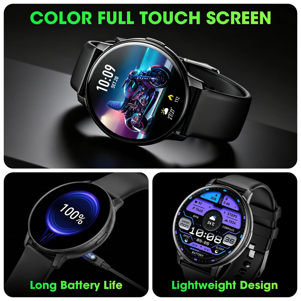 2026 Smart Watch Bluetooth Call 1.38" Full Touch Screen Fitness Tracker 100+ Sport Modes Heart Rate Sleep Monitor Waterproof Smartwatch for Men Women Android iOS