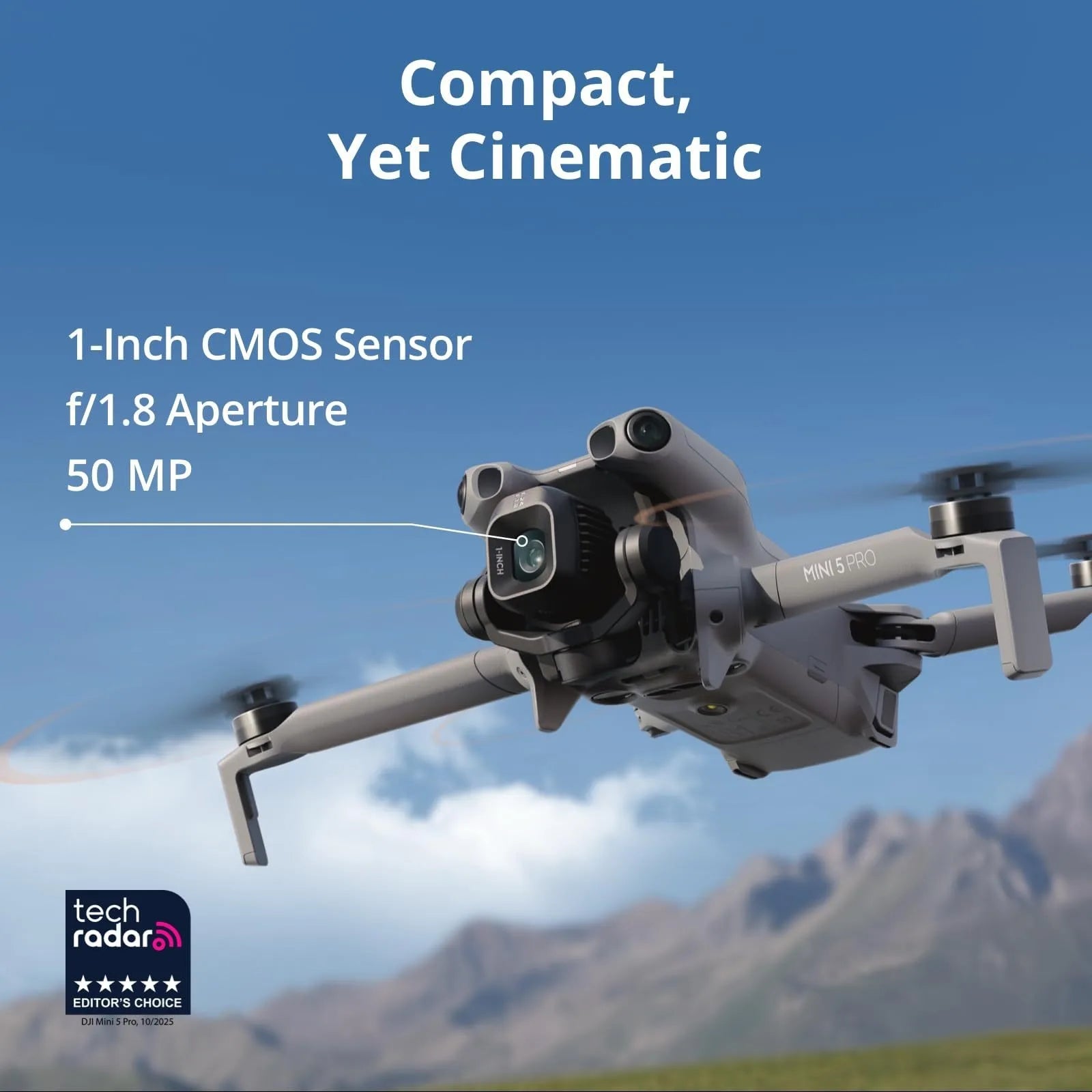 DJI Mini 5 Pro Fly More Combo with DJI RC-N3, Drone with Camera, 1-Inch CMOS, 4K Drone for Beginners with Omnidirectional Obstacle Sensing, ActiveTrack 360°, 225° Gimbal Rotation, 3 Batteries