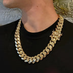 A Heavy Chain Necklace, Street Gang Cuban Style, Men'S 14K Gold Plated-Plated Necklace, 14Mm Wide And Thick, Trendy Hip-Hop Necklace, Perfect for Everyday Wear And an Excellent Gift Choice