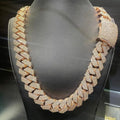 Hip Hop Jewelry 15mm Width Women Mens Heavy Strong Cuban Necklace 18k Gold Plated Bling Iced Out CZ Prong Cuban Link Chain