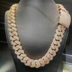 Hip Hop Jewelry 15mm Width Women Mens Heavy Strong Cuban Necklace 18k Gold Plated Bling Iced Out CZ Prong Cuban Link Chain