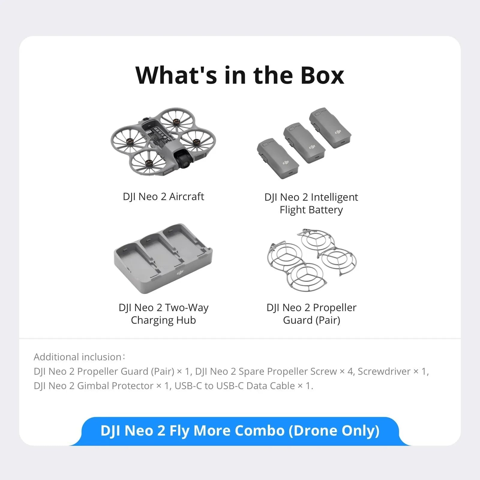 DJI Neo 2 Fly More Combo (Drone Only), 4K Drone With Camera, Foldable Mini Drone with Obstacle Avoidance, Palm Landing, Gesture Control, ActiveTrack Follow, 3 Batteries