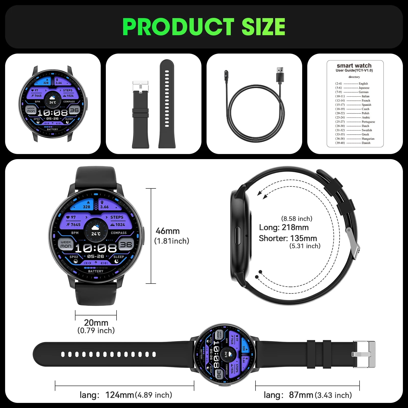 2026 Smart Watch Bluetooth Call 1.38" Full Touch Screen Fitness Tracker 100+ Sport Modes Heart Rate Sleep Monitor Waterproof Smartwatch for Men Women Android iOS