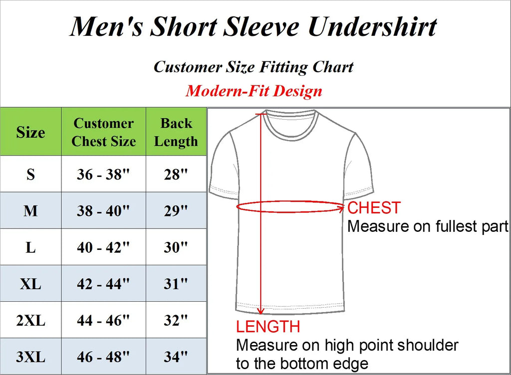 3-Pack Men's Classic Short Sleeve Crew Neck 100% Cotton Undershirts (S to 3XL)