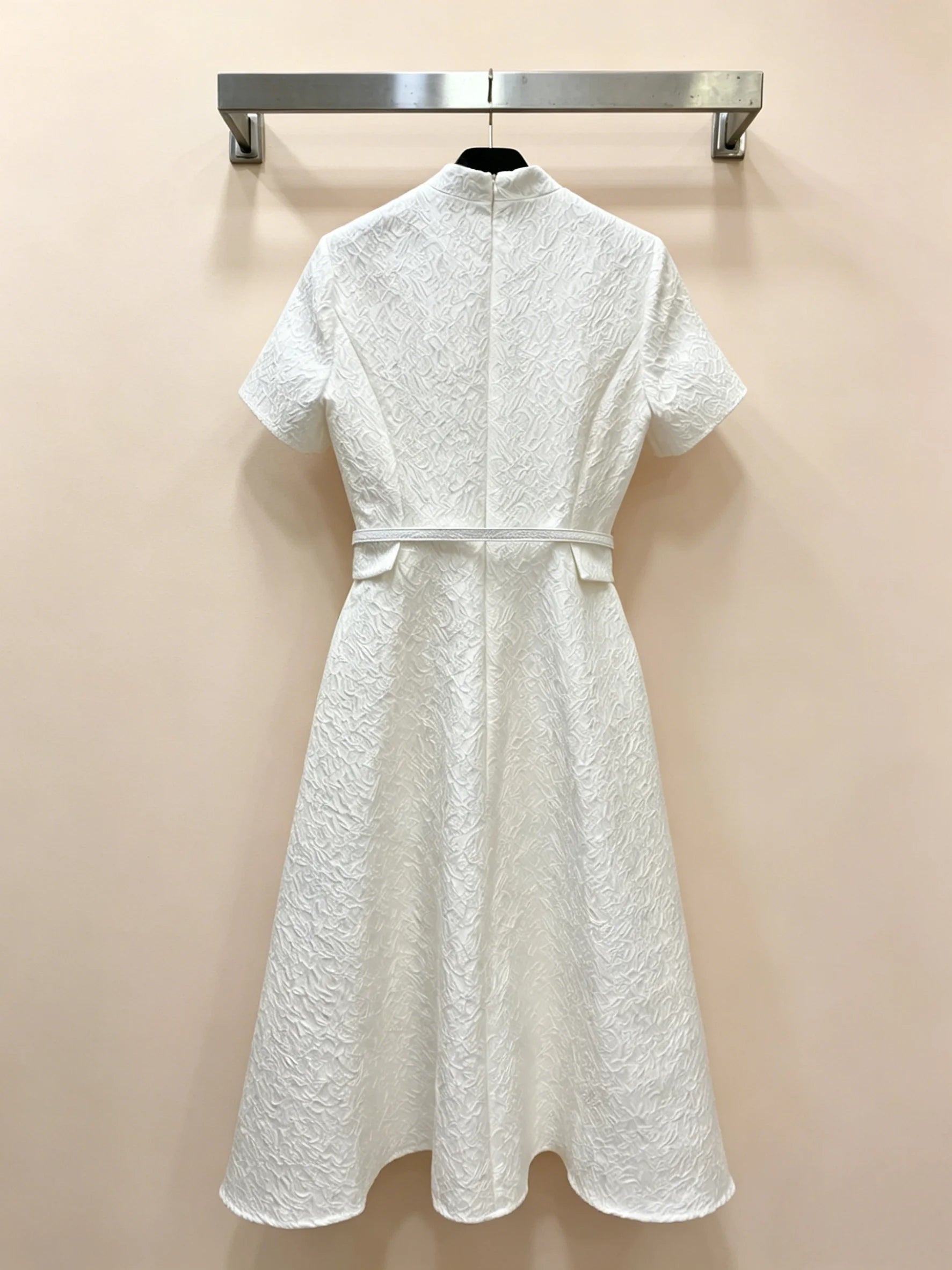 2026 New Style Womens White Waist Fitted Dress Size M L Gentle And Versatile Code 011