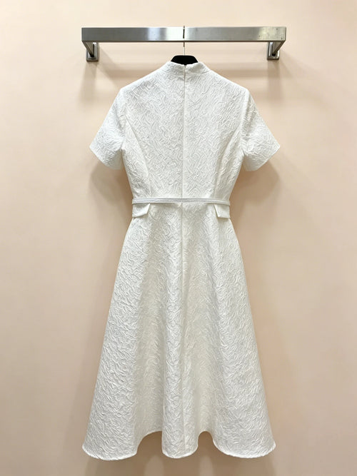 2026 New Style Womens White Waist Fitted Dress Size M L Gentle And Versatile Code 011