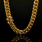 A Heavy Chain Necklace, Street Gang Cuban Style, Men'S 14K Gold Plated-Plated Necklace, 14Mm Wide And Thick, Trendy Hip-Hop Necklace, Perfect for Everyday Wear And an Excellent Gift Choice