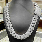 Hip Hop Jewelry 15mm Width Women Mens Heavy Strong Cuban Necklace 18k Gold Plated Bling Iced Out CZ Prong Cuban Link Chain