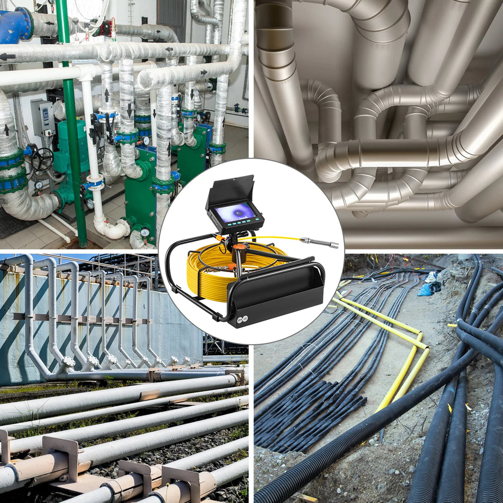 SucceBuy Pipe Inspection Camera DVR 16GB Micro SD Card 4.3in Monitor 10/20/30M/50M Industrial Sewer Drain Endoscope IP68 8500mHA