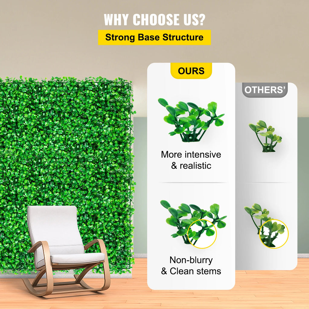 SucceBuy Artificial Plant Wall Decoration Boxwood Hedge Wall Panel Home Decor Fake Grass Backdrop Wall Privacy Hedge Screen