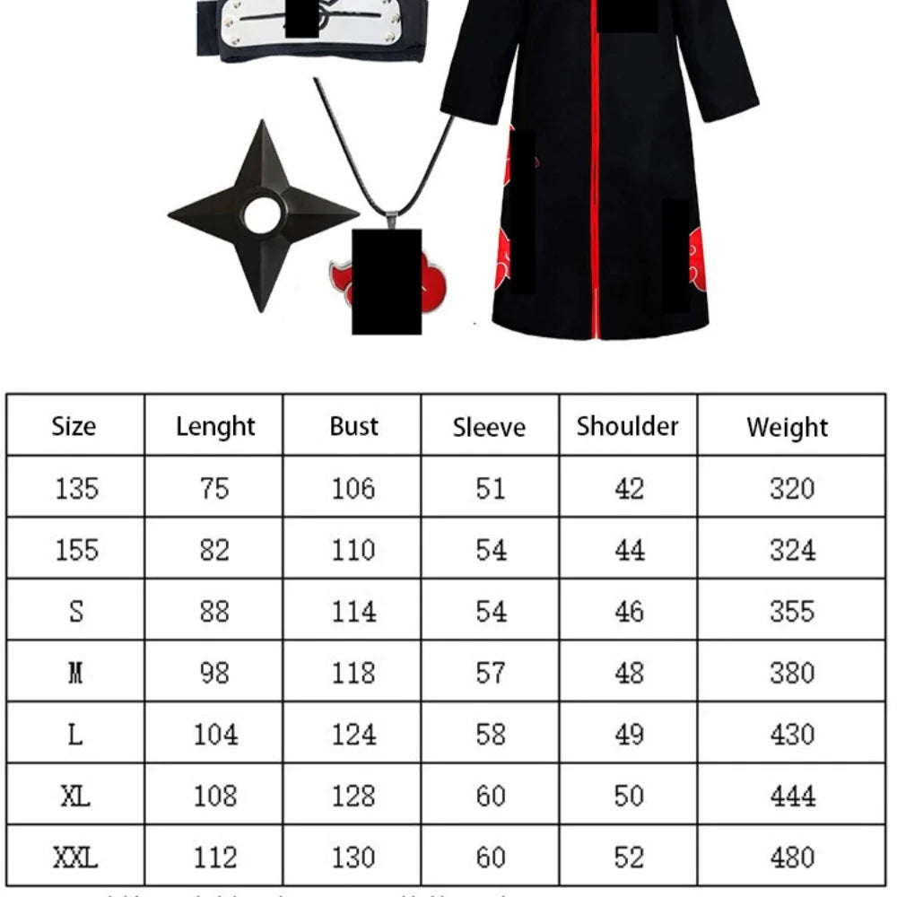 Anime Red Cloud Cosplay Cloak Black Long Robe Hood Stand Collar Halloween Carnival Party Stage Performance Costume for Men Women