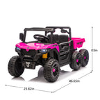 24V 400W Kids Ride on Electric Tractor with Parent Remote Control Suspension Bluetooth Music 1.86-3.11MPH for Kids Pink