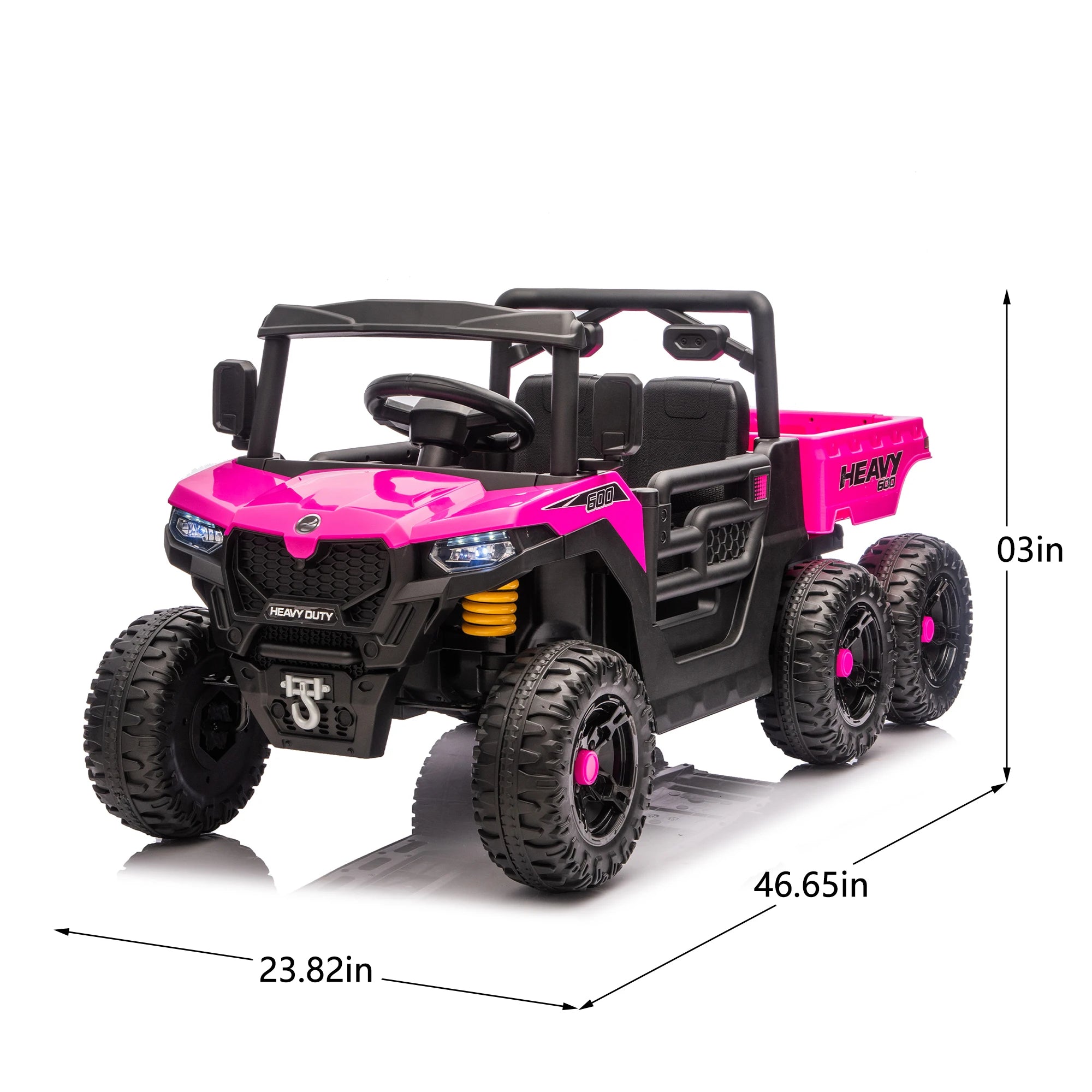 24V 400W Kids Ride on Electric Tractor with Parent Remote Control Suspension Bluetooth Music 1.86-3.11MPH for Kids Pink