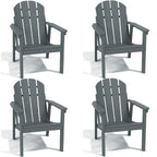 Adirondack Chair Set of 4, All Weather HDPE Fire Pit Chairs, Oversized Plastic Adirondack Chair for Outdoor,, Customized