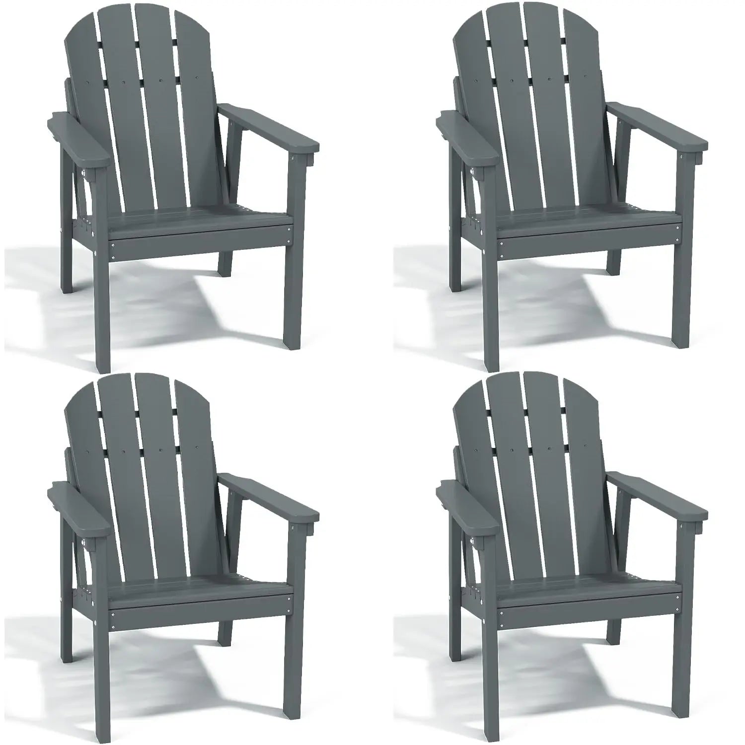 Adirondack Chair Set of 4, All Weather HDPE Fire Pit Chairs, Oversized Plastic Adirondack Chair for Outdoor,, Customized