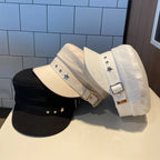 Women's Beret Black Star Hat Spring and Autumn Winter British Retro Fashion New Sea Military Style Korean Caps Mother Hats