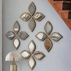 4PCS Boho Tear-Shaped Decorative Wall Mirrors, Acrylic Modern Mirror Wall Art, Bedroom, Office, Bedroom & Living Room Ornament