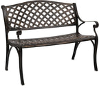 Outdoor Patio, Garden, Yard, Lawn, Entryway, Deck - Anti-Rust Cast Iron & Cast Aluminum Frame, Brown - Ideal for Outdoor Decor