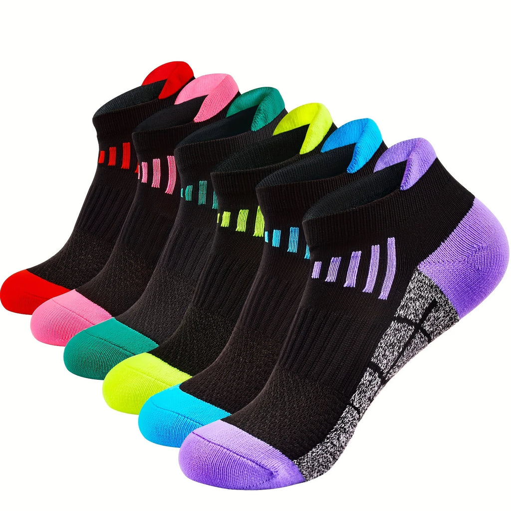 6 Pairs Spring/Summer Ladies' Athletic Socks, Airy & Sweat-Absorbing Low-Cut Socks, Everyday Socks, Ideal Present Option