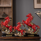 Ceramic Horse Statue, Chinese Zodiac Horse Figurine for Office Desk Home Decor, Success & Luck Gift, Artistic Animal Sculpture