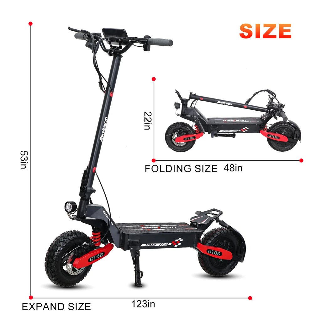 Electric Scooter for Adult, 1200W Motor, Folding E-Scooter Up to 40Mph & 30 Miles Range, 11" Off Road Tire Scooter with Dual Sus
