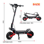 Electric Scooter for Adult, 1200W Motor, Folding E-Scooter Up to 40Mph & 30 Miles Range, 11" Off Road Tire Scooter with Dual Sus