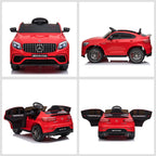 12V Kids Ride on Electric Car with Parent Remote Control Suspension LED Lights Music Player for Kids Red