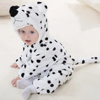 Halloween Costume Adult Family Plush Fleece Animal Onesie Hooded Jumpsuit Pajamas Set Cute Creature Mascot Party Outfit