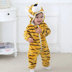 Halloween Costume Adult Family Plush Fleece Animal Onesie Hooded Jumpsuit Pajamas Set Cute Creature Mascot Party Outfit