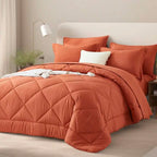 5/7 Piece Solid Color Bed Comforter Set Queen, Creative Geometric Pattern Design, Soft And Comfortable Summer Bedding Set