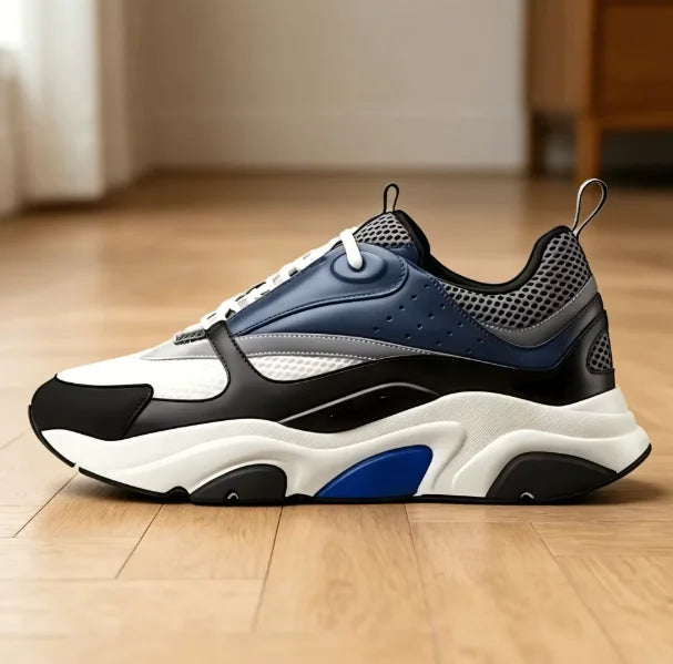 B22 Summer new casual sports shoes for men retro fashion sports shoes mesh contrast color thick bottom sports shoes for men