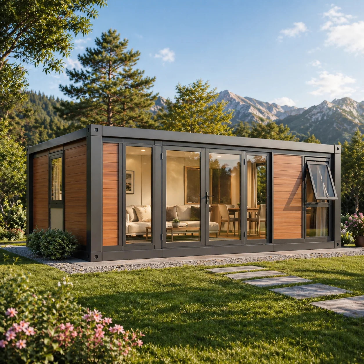 Expandable Container House  Modular Prefabricated Foldable Portable Insulated Waterproof Homes For Villa Holiday With Furniture