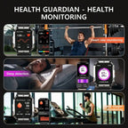 Smart Watch For Men Women, 2.01in HD Touch Screen Smartwatch With Heart Rate Sleep Monitor Compass Flashlight, Waterproof Sport