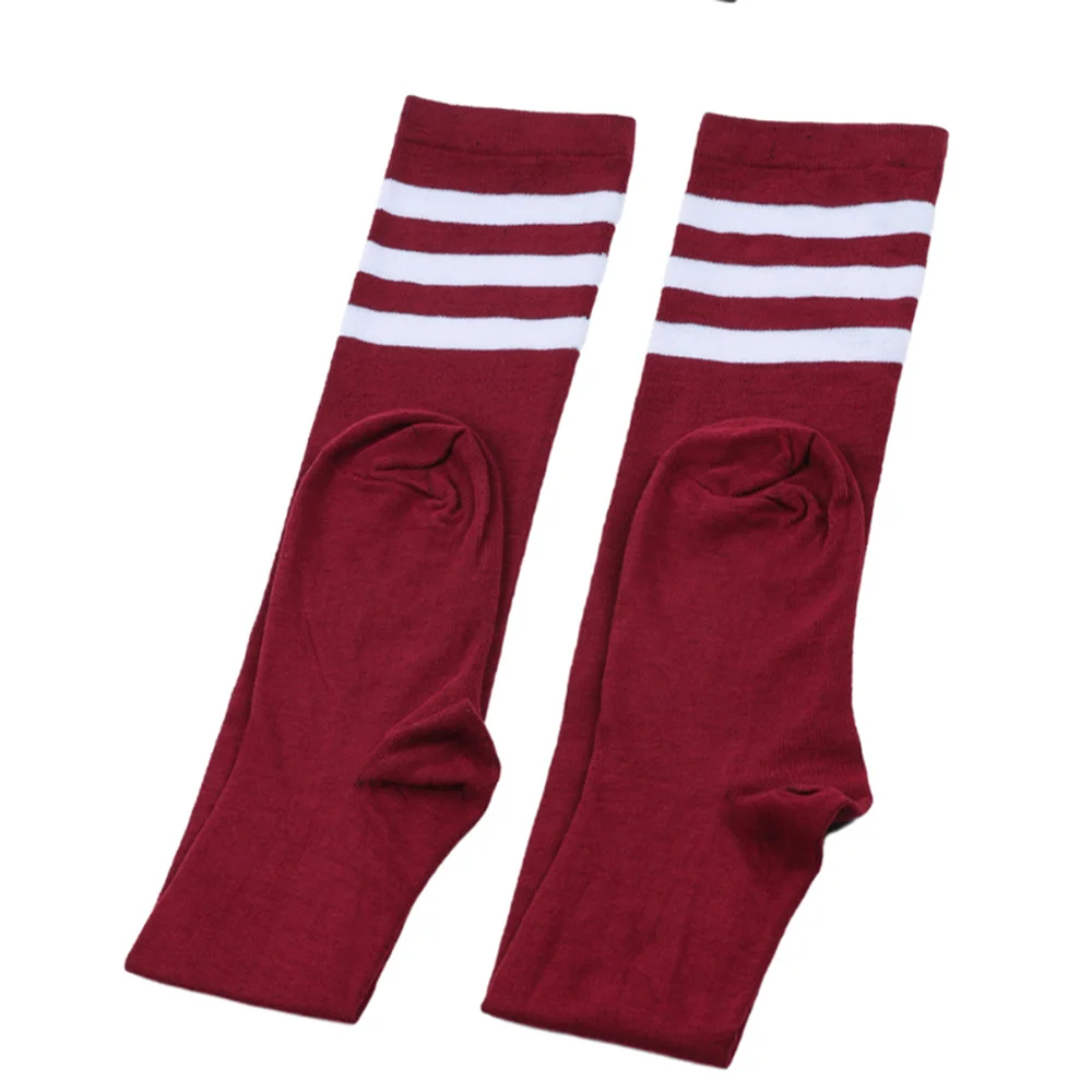 1 Pair Plus Size Women's Thigh High Socks for Thick Thighs Highs Widened Extra Long Thick Striped Knit Socks Stockings