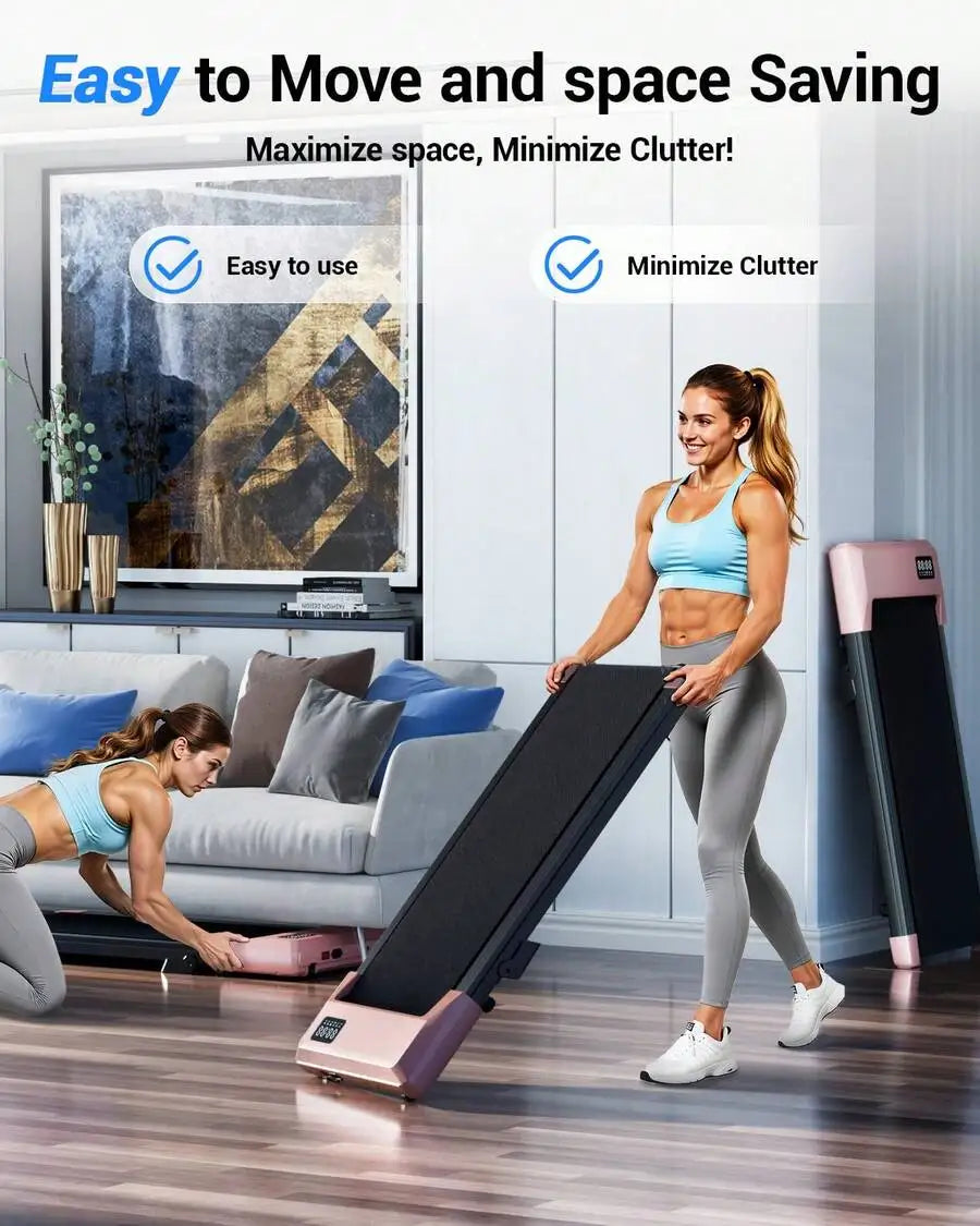 Foldable 6% Slope Under Desk Treadmills 2.5 HP Quiet Walking Pad Portable Remote Control LED Display 300LBS Exercise Walkingpad