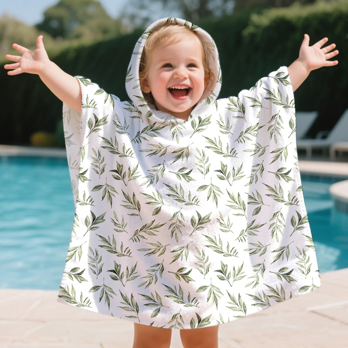 1Pc Children's Hooded Bathrobe Microfiber Beach Bathroom Pool Towel Robes Child Kid Hooded Cloak Bathrobe