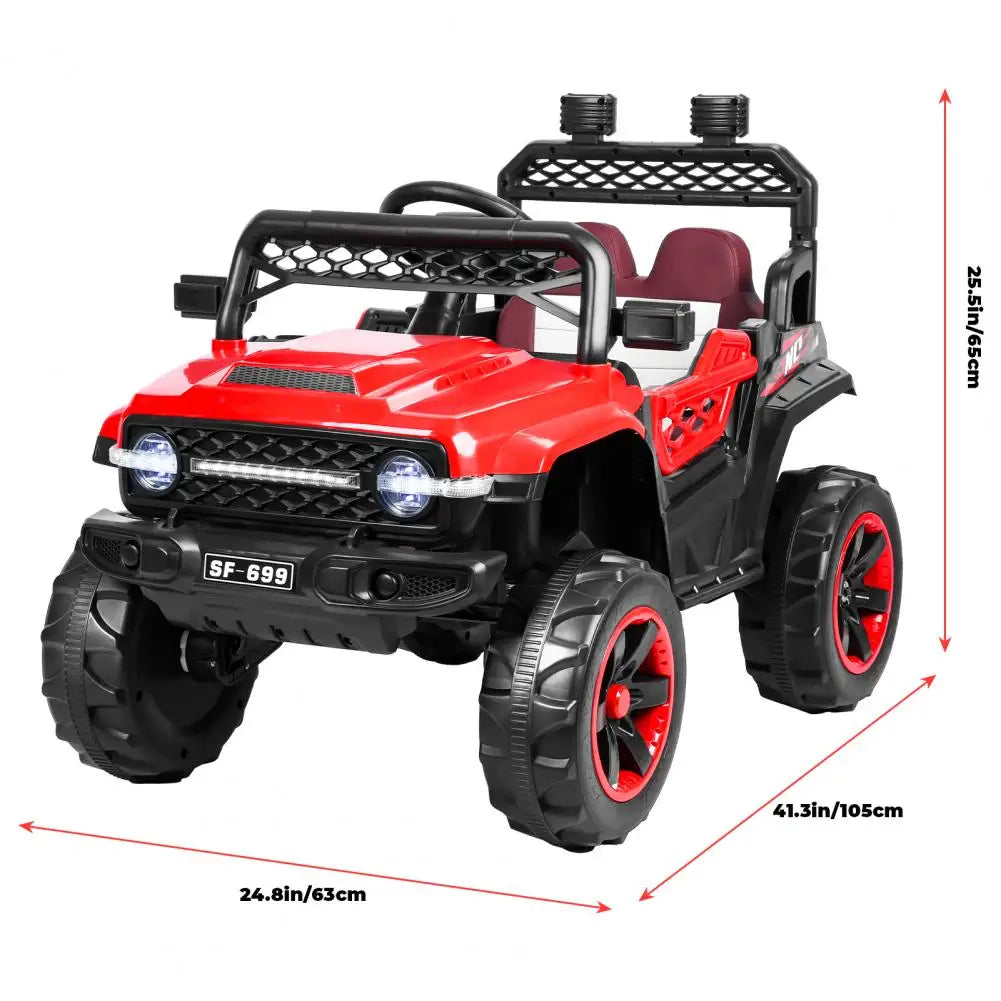 12V Kids Ride On Car, Electric 4WD 2-Seats Side by Side Ride On Toys Car, ATV Play Car, Off-Road Car Ride On Vehicle