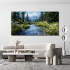 29 X 58 Inch Oversized Green Natural Landscape Canvas Wall Art Prints, Large Nature Scenery Wall Decor for Living Room Bedroom Kitchen Office Indoor Home Display
