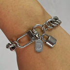 1 Pc Silver Oval Bracelet With A-Z26 Letter Necklace, Unique And Exquisite Style, Suitable For Festivals And Daily Wear