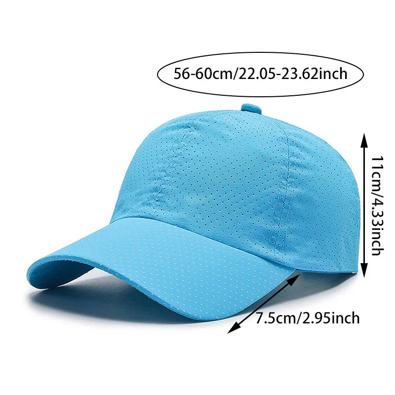 Dry Quickly Sun Cap Woman Outdoors Casual Sport Hat Men Big Size Baseball Cap 60-65cm Adjustable Sun Visor Cap Peaked Cap