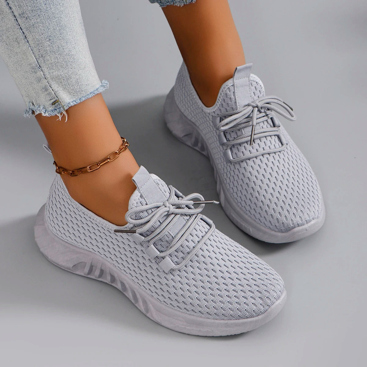 Women's Breathable Mesh Flat Shoes Casual Sports Sneakers Summer Walking Shoes Clearance Free Shipping