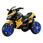 Kids Motorcycle Ride-On Motorcycle 3-Wheels Battery Powered Motorbike  Rechargeable 12 V kids  ride on toy with PU seat Training  Wheels/manual throttle/ drive by hand /Lighting  wheels