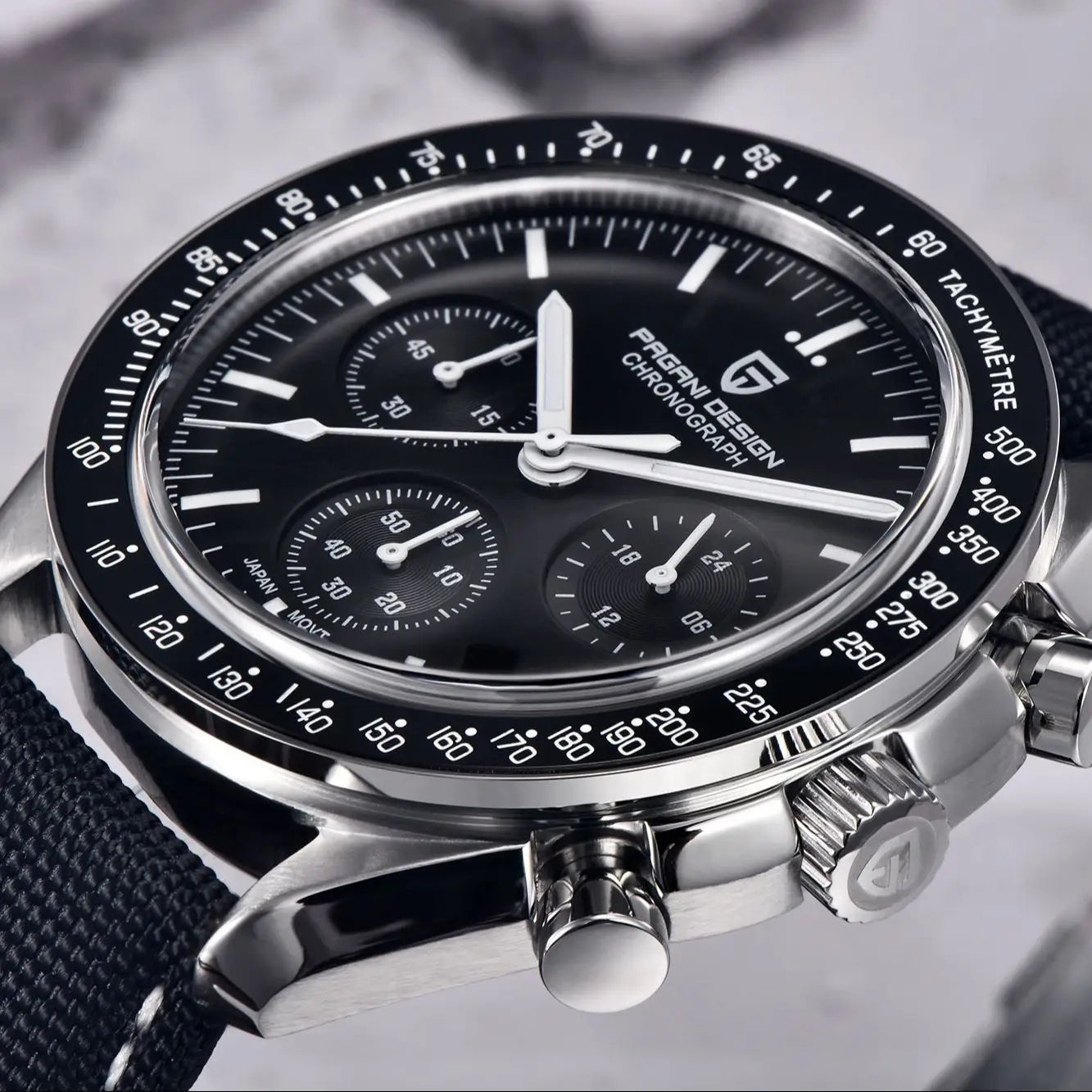 PAGANI DESIGN 1701 Moon Watches 2026 New Woven Strap Luxury Quartz Watch For Men Speed Chronograph AR Sapphire Mirror Wristwatch